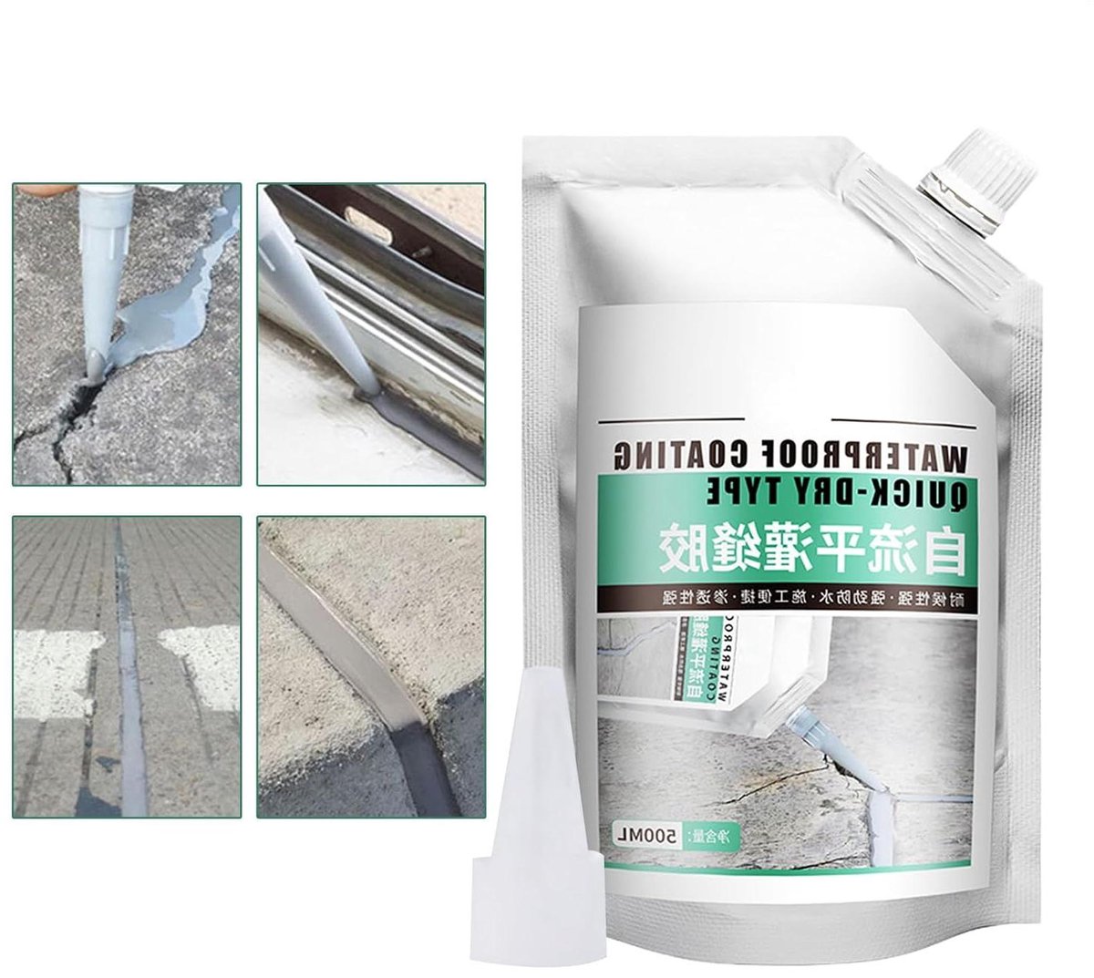 Beton Reparatie - Scheurvuller Lijm - Onderhoud Buiten - Sneldrogende Formule - 500 ml - Grijs