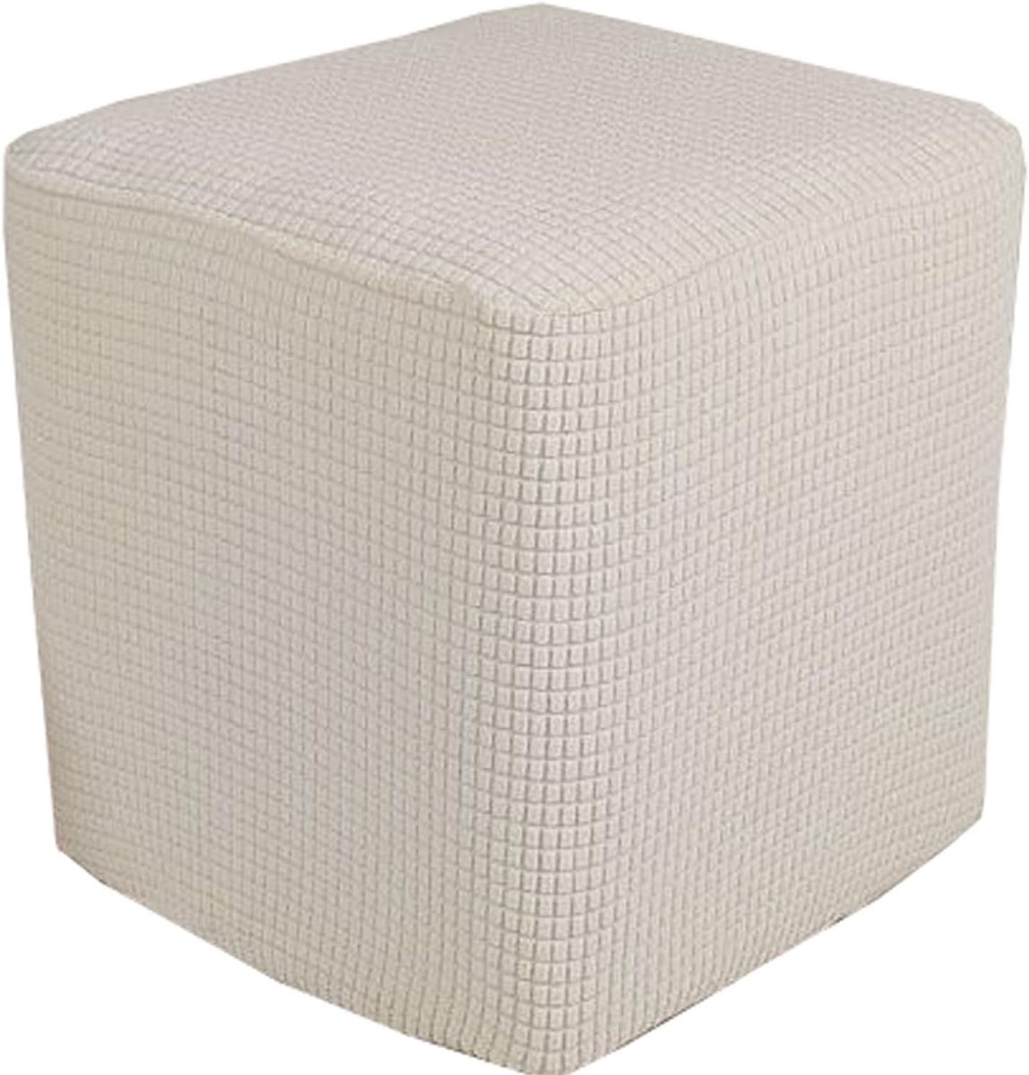 Ottoman Hoes - Voetenbank Overtrek - Meubels Beschermen - Hoge Elasticiteit - 35x35x35 cm - Beige