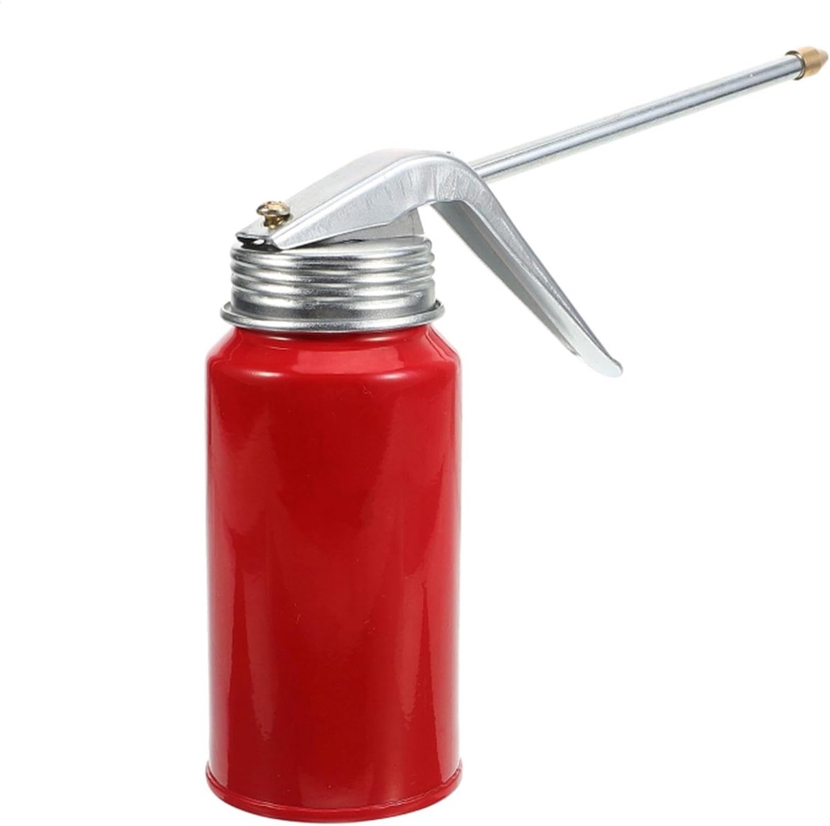 Oliekan met pomp - Vulpomp dispenser - Smering aanbrengen - Flexibele uitloop - 200 cc - Rood