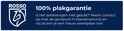 Blauwe banner met Rosso logo en tekst '100% plakgarantie'.