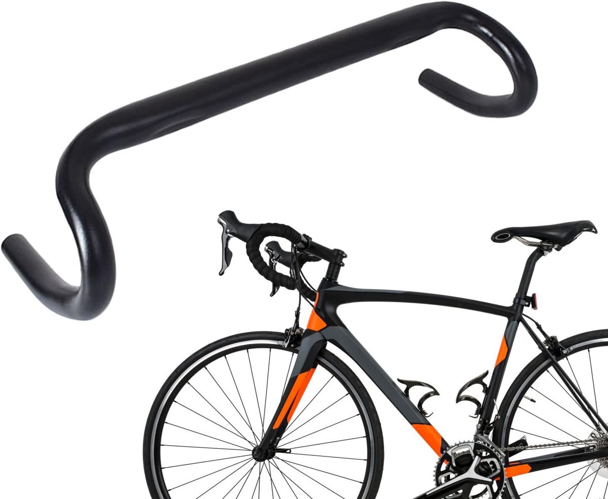 Fietsstuur Aluminiumlegering - Racefiets Stuur - Comfortabel Fietsen - Ergonomisch Gebogen Ontwerp - 318 mm - Zwart