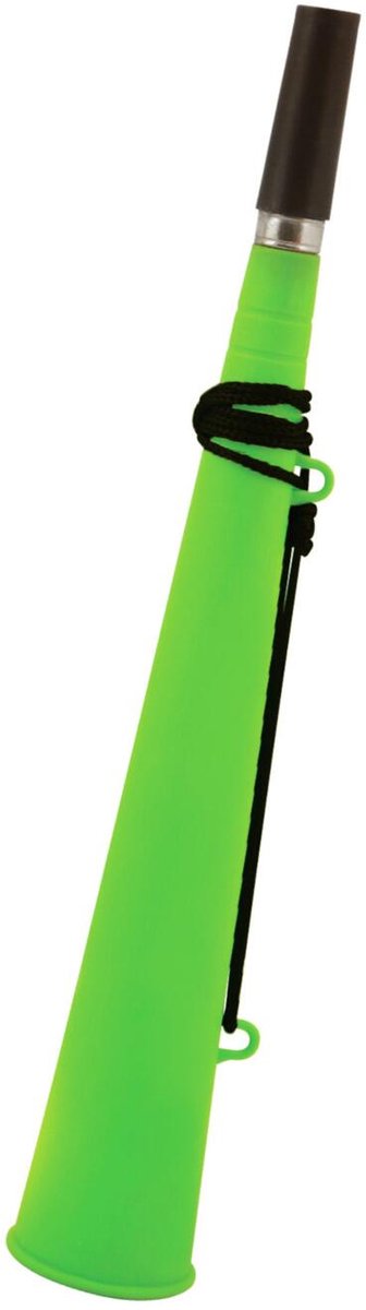 Henbrandt feest / party blaas toeters - set 1x stuks - neon groen - 37 cm - feestartikelen verjaardag - geluidmakers - hoorns - supporters