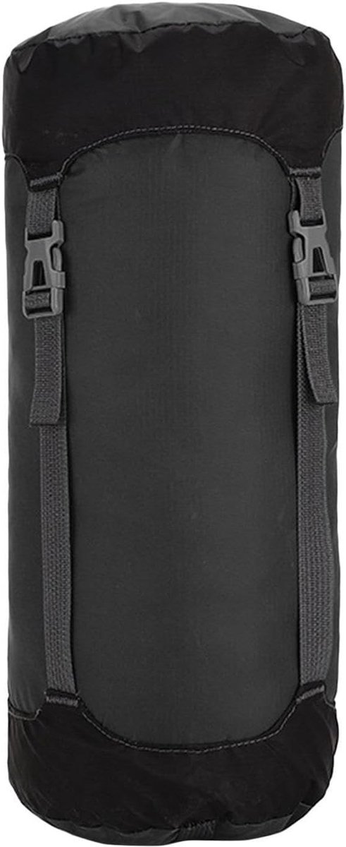 Slaapzak Compressiezak - Reis Opbergzak - Outdoor Kamperen - Waterdicht Nylon - 18.5 cm - Zwart