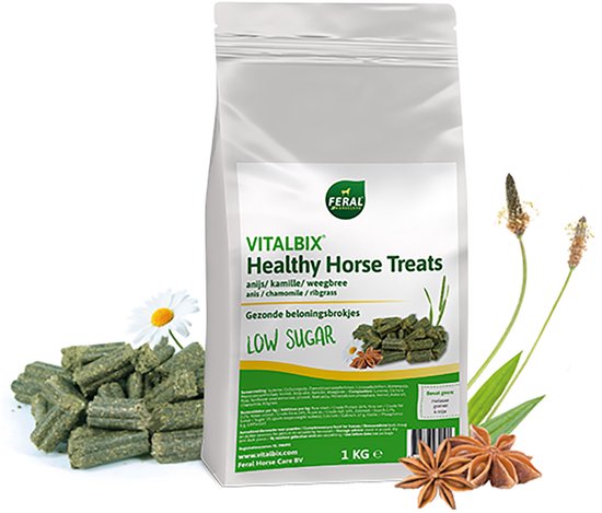Vezelige groene paardensnoepjes met steranijs en kamille, lage suiker, 1KG