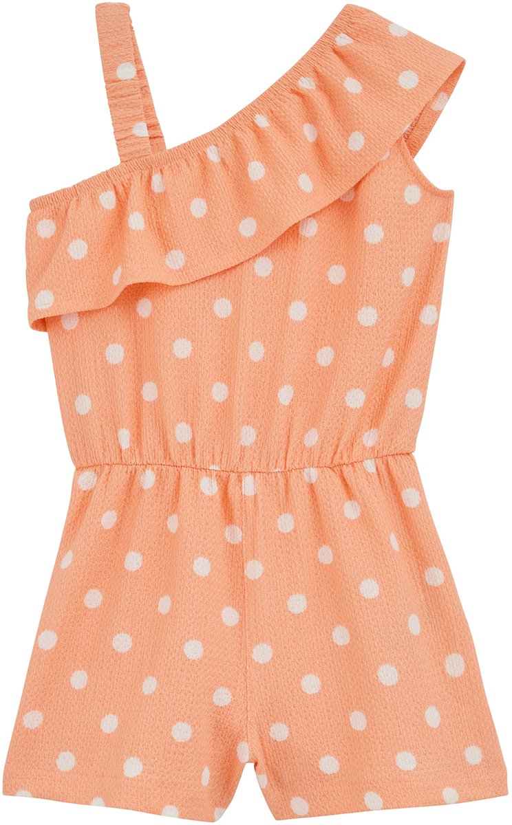 WE Fashion Meisjes one-shoulder playsuit met print en structuur