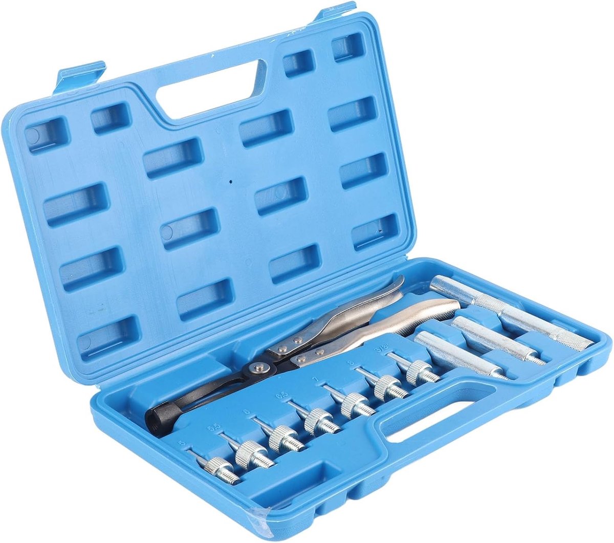 Motor Reparatie Kit - Kleppendichtingen Tang - Motor Onderhoud - Lange Tang Met Grip - 11 Delig - Zilver