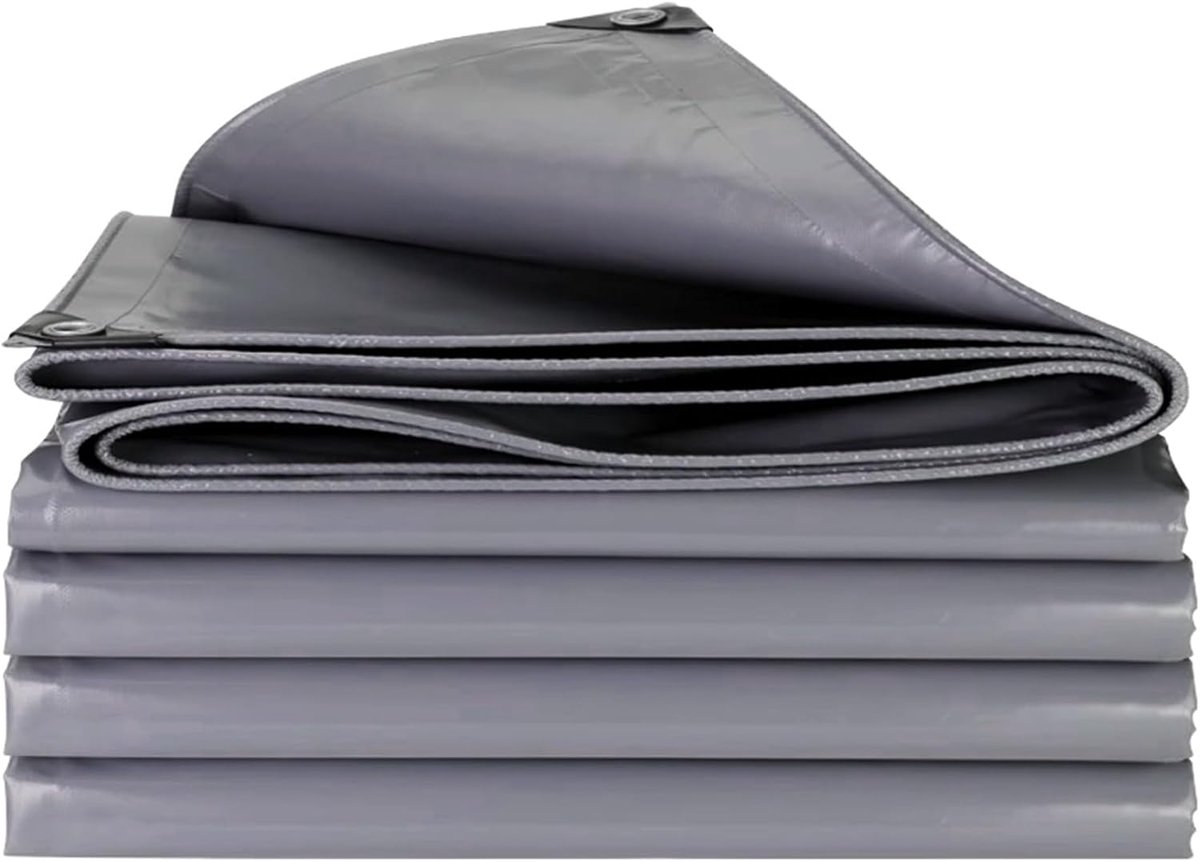 Waterdicht Zeil - Afdekzeil PVC - Buiten Beschermen - Versterkte Randen - 2 x 3 m - Grijs