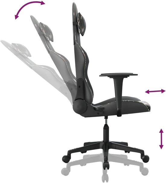 Gaming Stoel - Computer Stoel - Comfortabel Zitten - Verstelbare Rugleuning - Draaibaar - Zwart Camouflage — afbeelding 2