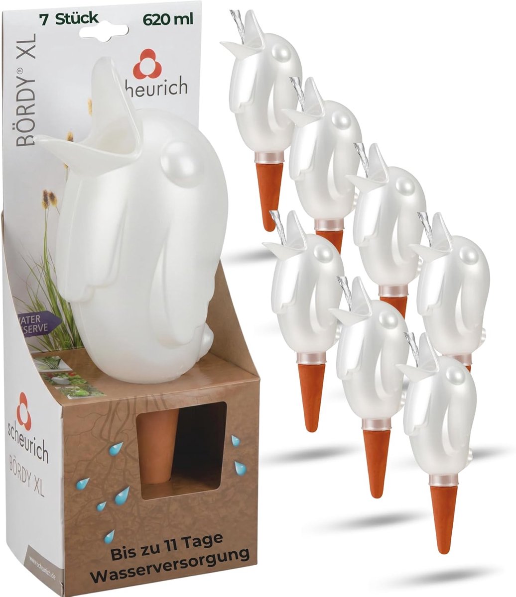 Waterreservoir Bördy XL - Waterdispenser Potplant - Planten Water Geven - Automatische Irrigatie - 620 ml 29 cm - Champagne Parel