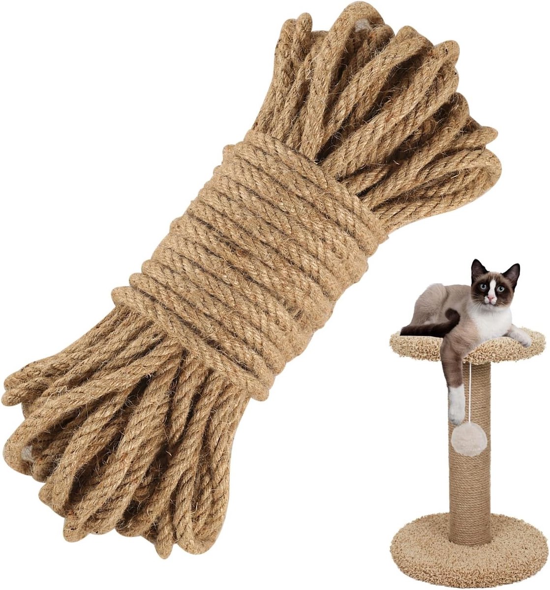 Dikke Jute Touw 10mm - 25m Lang Tuin Touw voor DIY, Handwerk en Decoratie, Sterk en Duurzaam