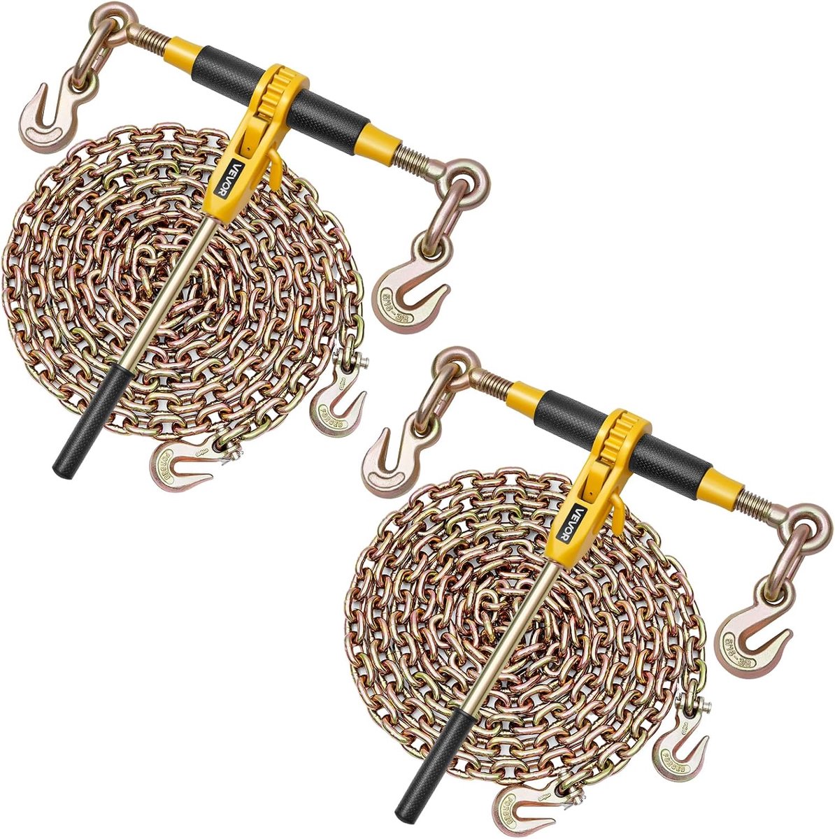Ratelspanner met ketting - Kettingbinder sjor - Lading vastzetten - Hoog draagvermogen - 8 mm x 3 m - Goud