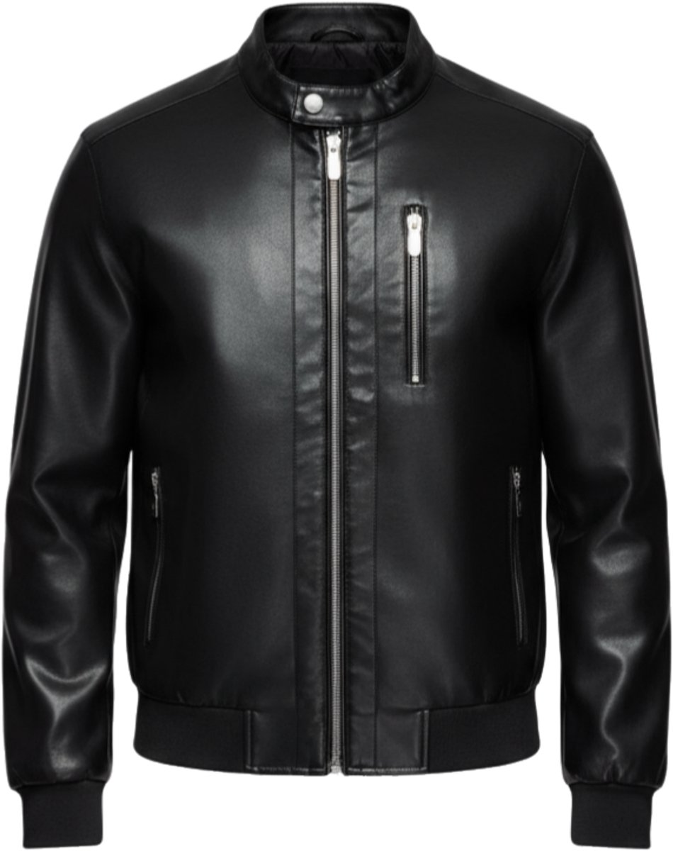 OMBRE Jas - polyester - rits - effen Zwart M