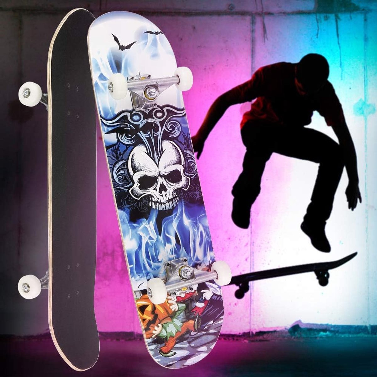 Compleet Skateboard Longboard Vrije Tijd 7-Laags Esdoornhout 7 Inch Houder Schedel