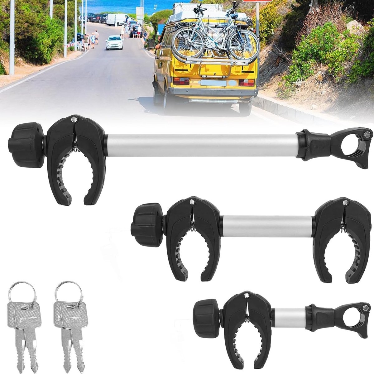 Framehouder voor Fietsendrager - Aluminium - Universele Compatibiliteit - Veiligheidsslot - Voor Fietsen