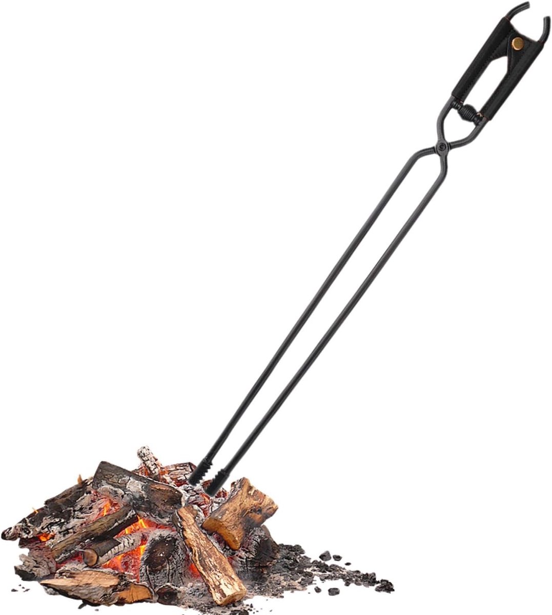 Open haard tang - Vuurtang - Veilig hout hanteren - Verhoogde beveiliging - 44 cm lang - Zwart