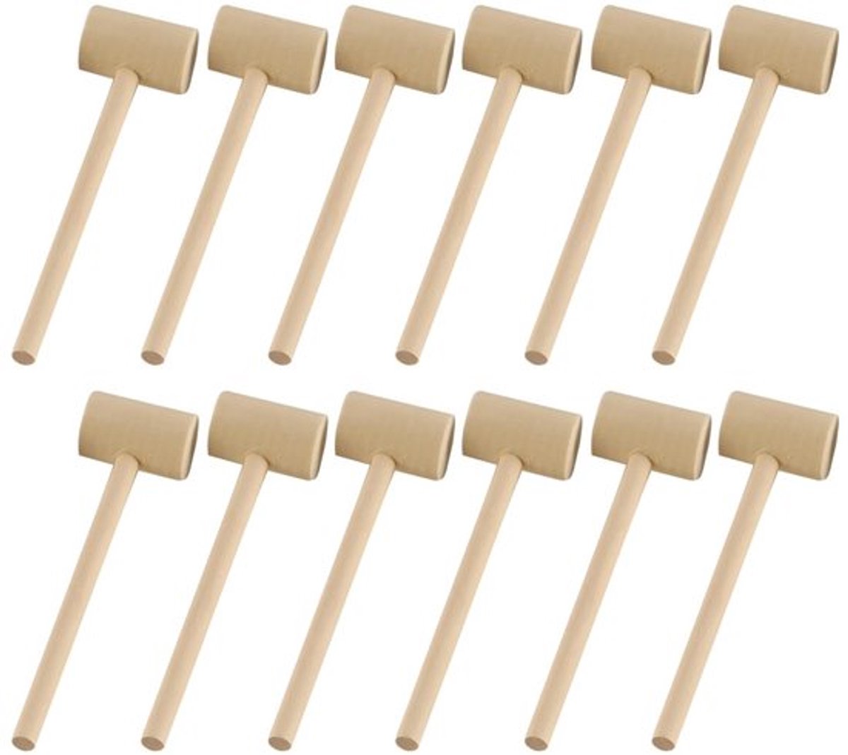 Golden crown - Mini houten hamer - Party Game Props - Chocolade breekgereedschap