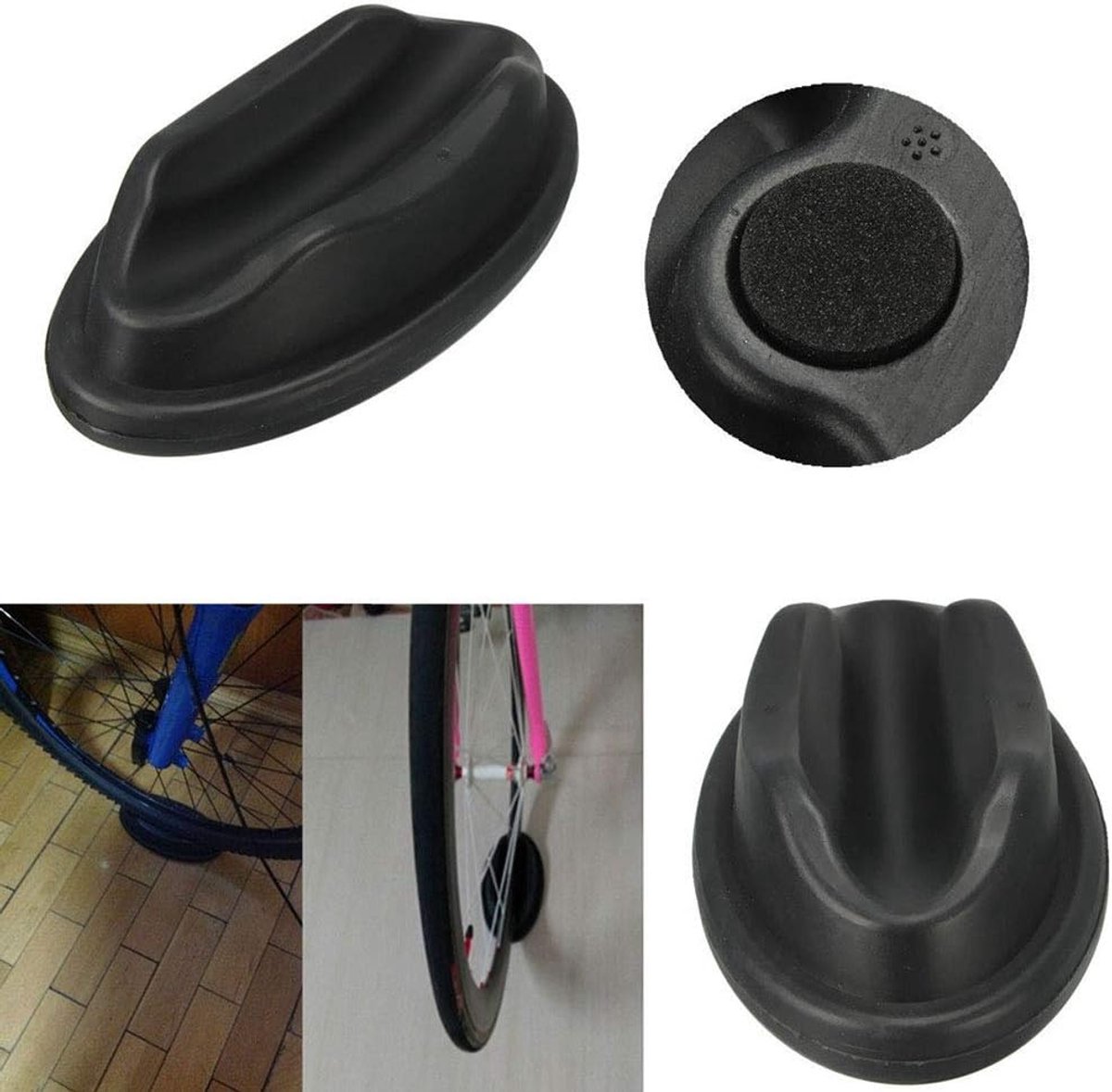 Voorwiel Steun - Fietstrainer Blok - Indoor Fietsen - Voorkomt Vloer Schade - 23 x 13 x 6 cm - Zwart