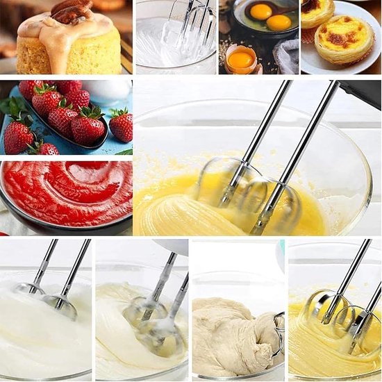 Handmixer - Keukenmixer - Bakken en Mixen - 5 Snelheden - 800 Watt - Zilver — afbeelding 4