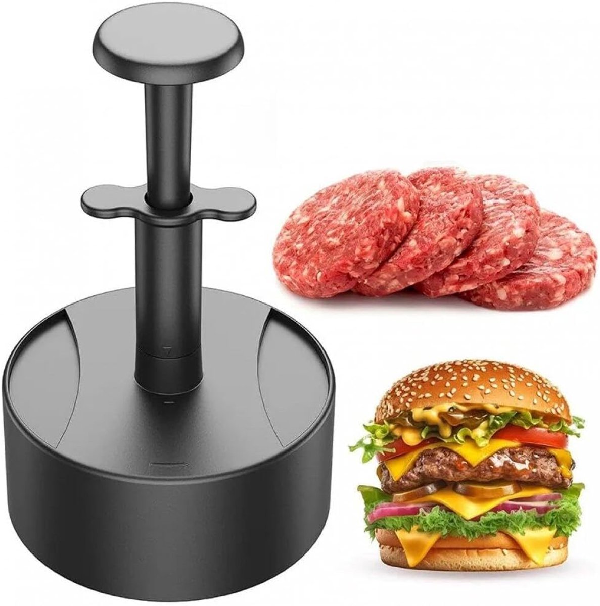 Burgerpers Patty Maker - Vleesvormer Keuken - Burgers Maken - Non-stick Oppervlak - 16.8 x 10.3cm - Geel