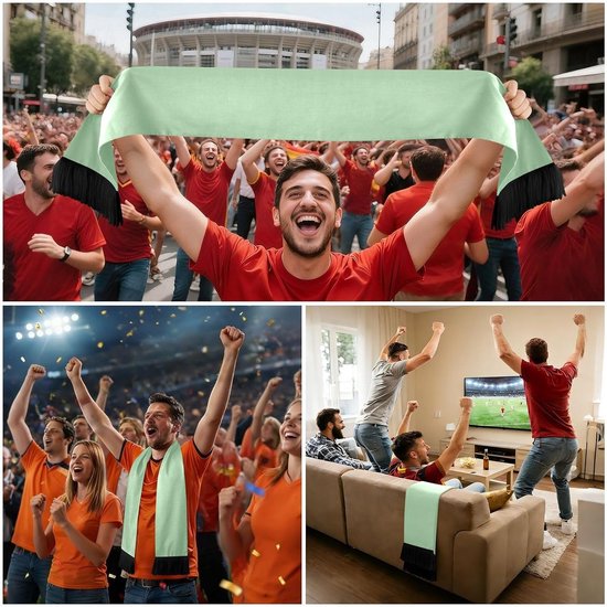 Sport Sjaal - Supporter Sjaal - Evenementen Bijwonen - Sneldrogende Stof - 70 x 7 Inch - Zwart — afbeelding 5