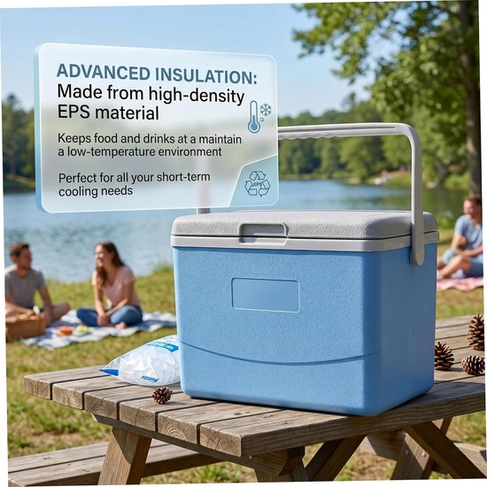 Kleine Koelbox - IJskist Drinkkoeler - Outdoor Picknicks - Geïntegreerd Handvat Slot - 3L - Blauw — afbeelding 2