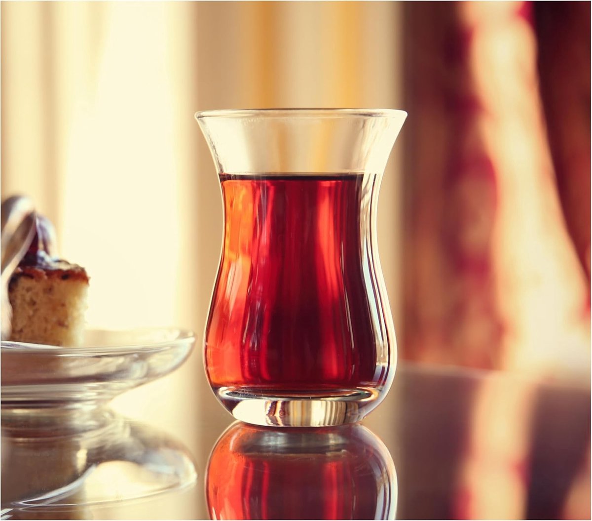 Turkse Theeglazen - Glas - Set van 6 - Vaatwasmachine- en magnetronbestendig - Voor Theeliefhebbers