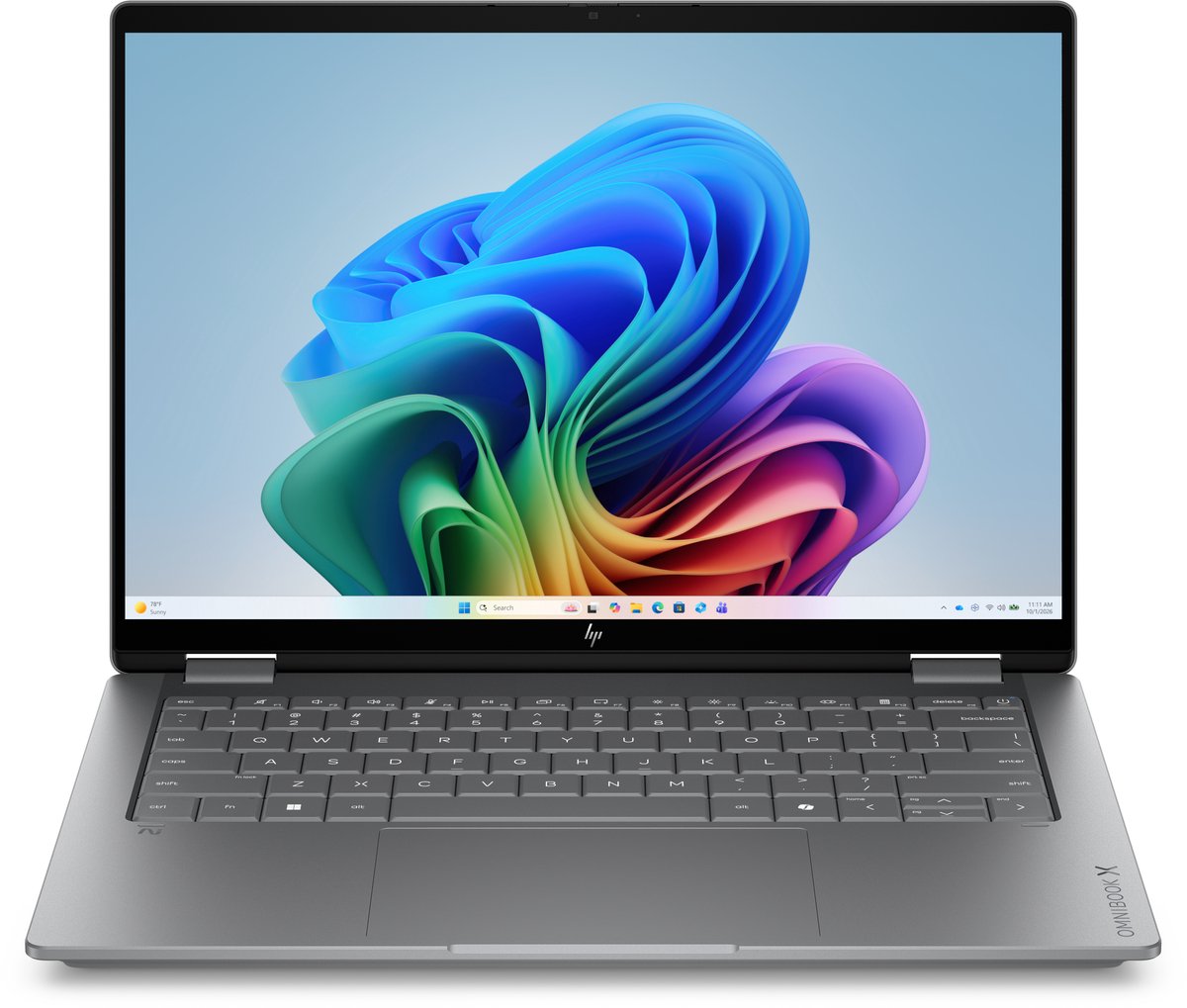 HP OmniBook X Flip 2-in-1 Laptop Next Gen AI 14-kb0950ndx Copilot+ PC Intel Core Ultra 5 325 35,6 cm (14") Touchscreen 2K 16 GB LPDDR5x-SDRAM 512 GB SSD Wi-Fi 7 (802.11be) Windows 11 Home Zilver