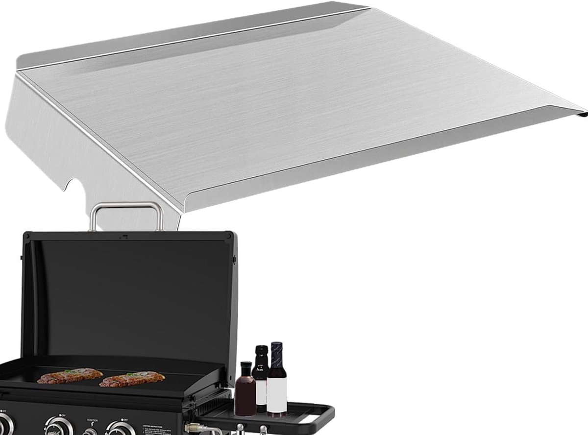 Grill Warmteplaten RVS Platen Gelijkmatig Grillen Roestvrij Staal 51 x 38 cm Zilver