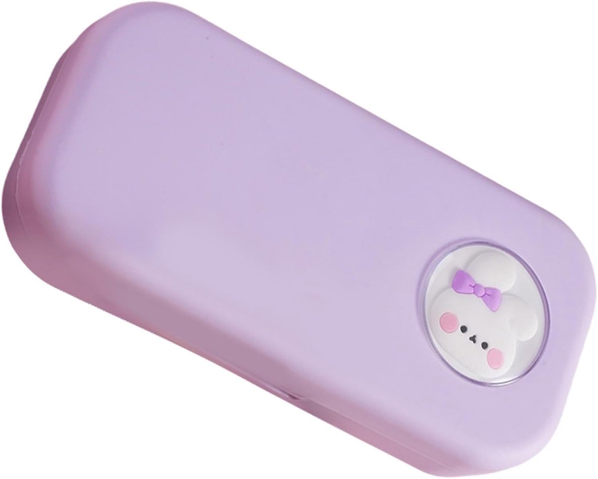 Potlood etui - Opbergdoos - Schoolbenodigdheden organiseren - Stevige constructie - 20.4 cm - Paars