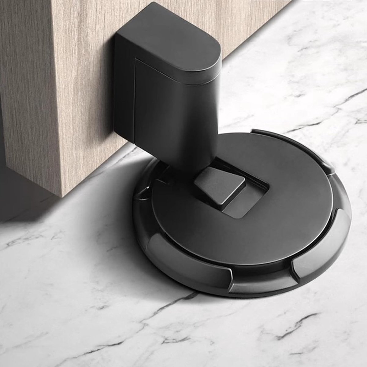 Magnetische Deurstopper - Deurvanger Winddicht - Deur Beschermen - Mechanisch Push-to-Lock - Zinklegering - Zwart