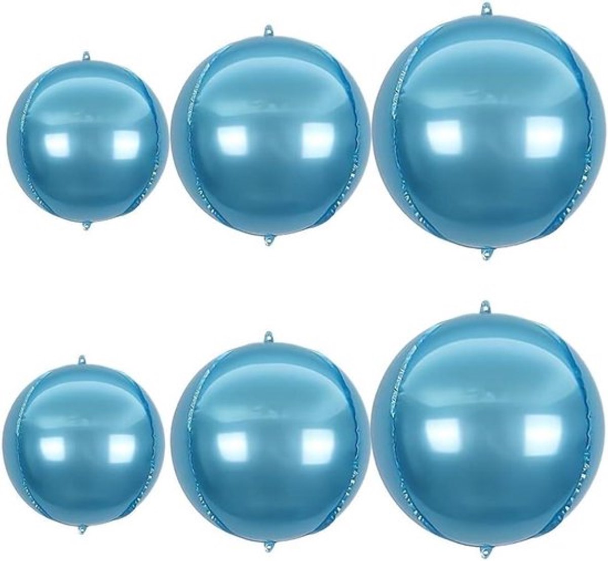 Allecto Plus - 6 stuks - 4D Decoratieballonnen in blauw - 38 cm, 45