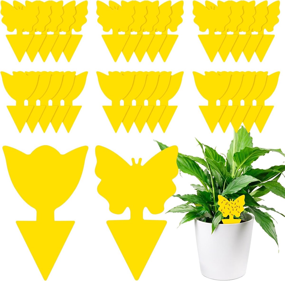 Vliegenvangers Set - Plakstrips Ongedierte - Planten Beschermen - Geurloos Veilig Materiaal - 30 Stuks - Geel