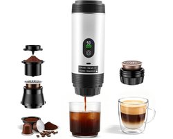 Accu Koffiezetapparaat - Wit - 3-in-1 Ontwerp - USB-C Oplaadbaar - Voor Camping en Reizen
