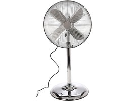Cromo Staande Ventilator – Verstelbaar – 60 W – 40 x 40 x 130 cm – Chroom