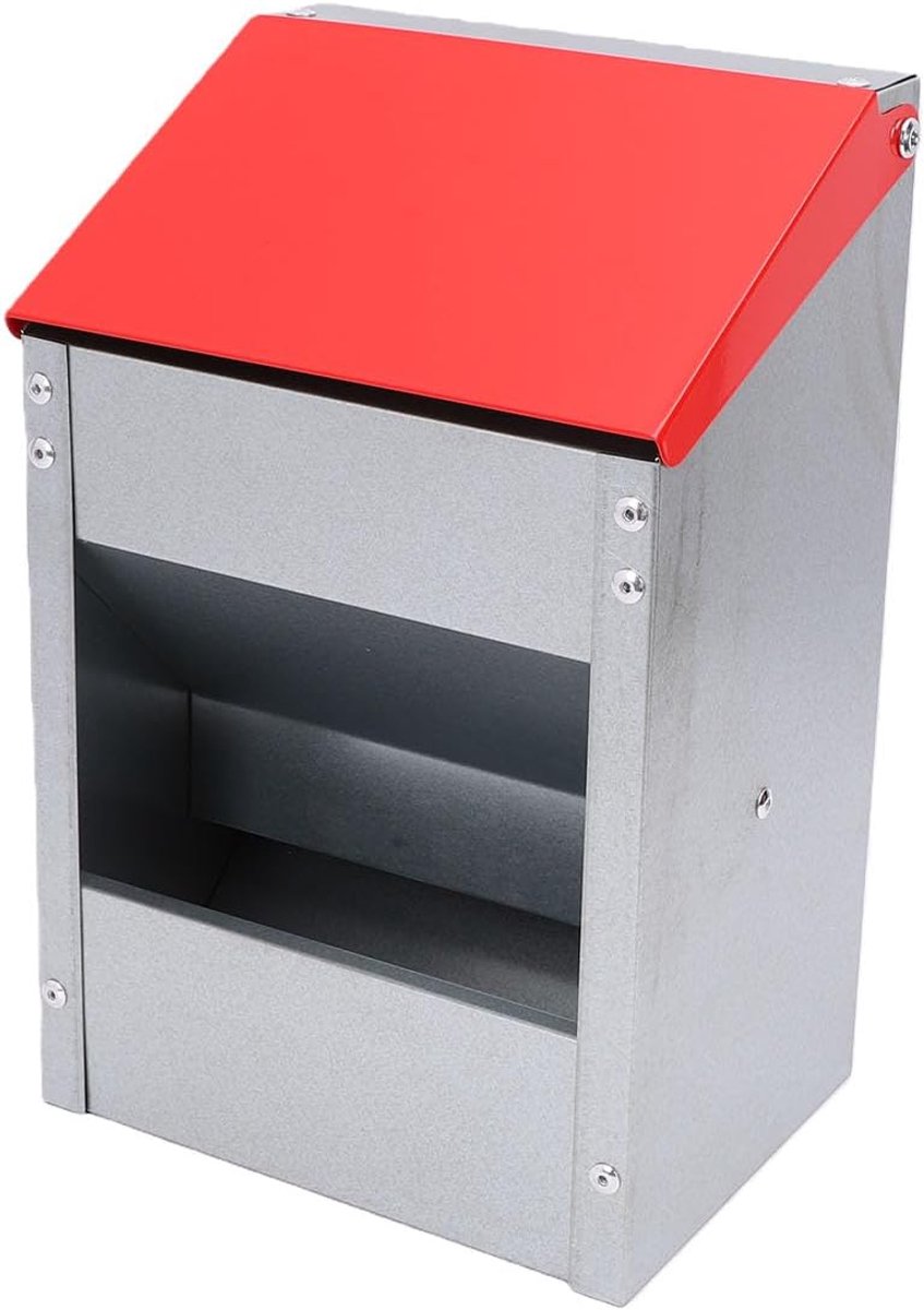 Automatische Voederbak - Kippenvoer Dispenser - Pluimvee Voeren - Weerbestendige Constructie - 10 pond Capaciteit - Zwart