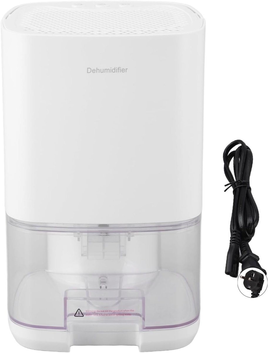 Stille Ontvochtiger - Luchtontvochtiger Kamer - Vochtige Ruimte - Automatische Afsluiting - 350ml Per Dag - Wit