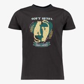 TwoDay meisjes T-shirt met panter antraciet - Grijs - Maat 146/152