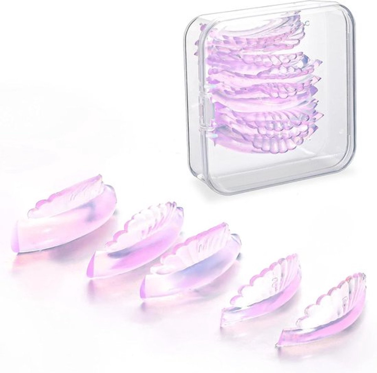 Set roze wimperliftpads, 5 stukken per pak, superzacht, 10 stuks incl.