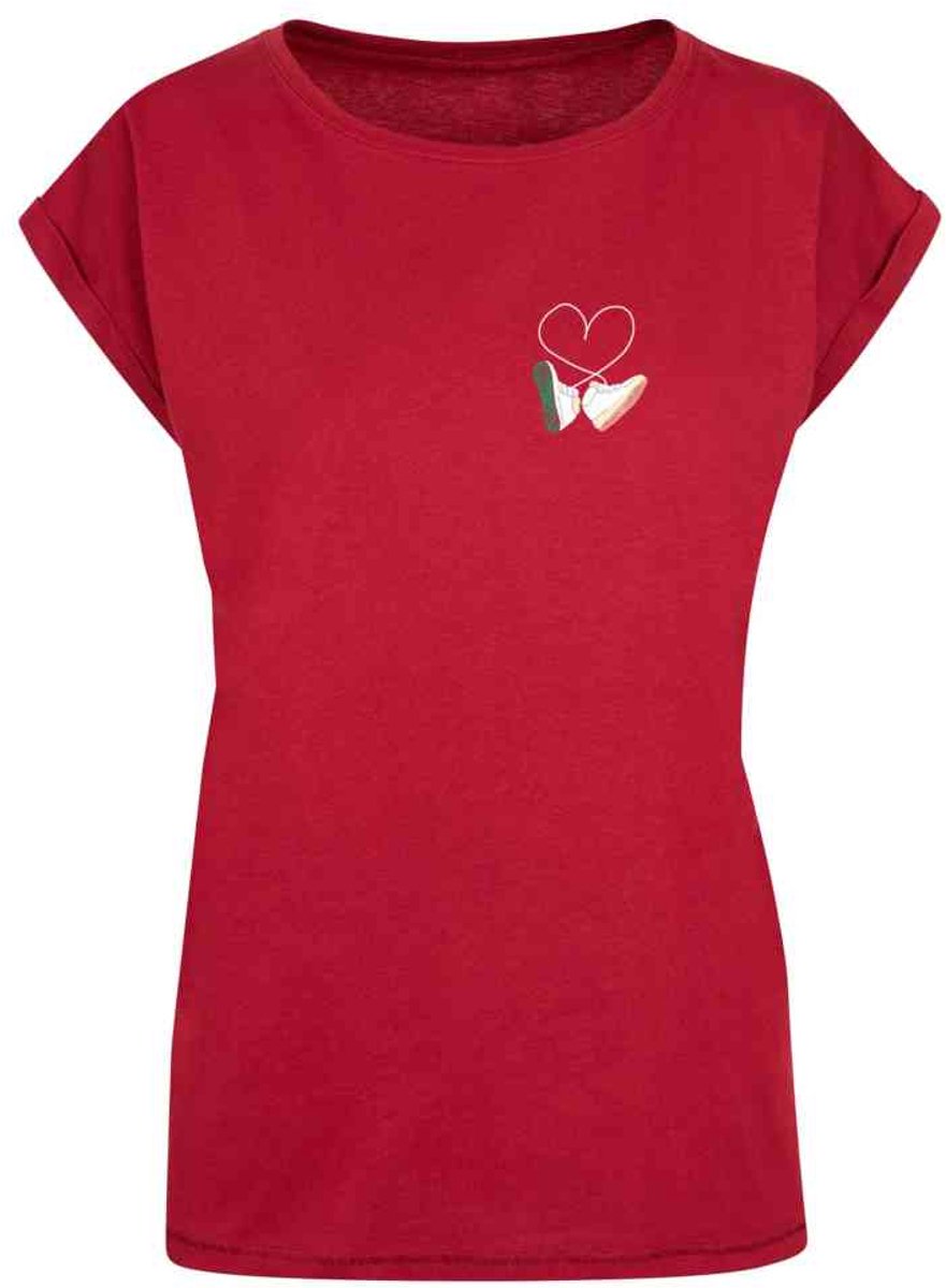Mister Tee Kicks Love Extended Shoulder Dames Tshirt XS Rood