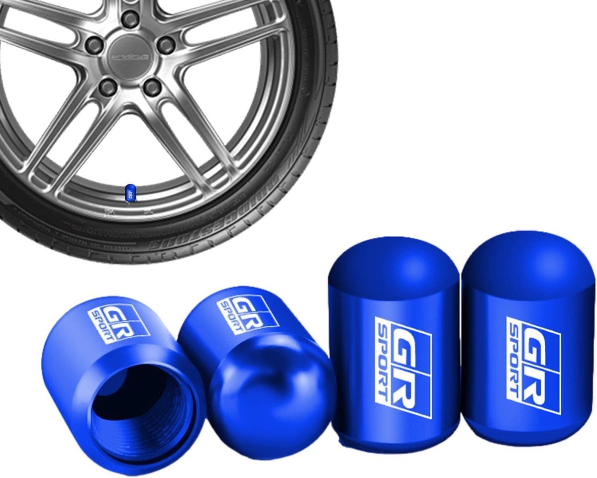 Ventieldopjes - Bandendopjes - Wielbescherming - Dubbele afdichting - 4 stuks - Blauw