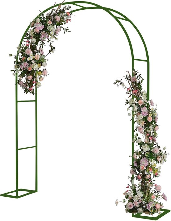 Tuinboog - Prieel Klimplantsteun - Decoratieve Tuininrichting - Stalen Buis Constructie - 200x230cm - Zwart