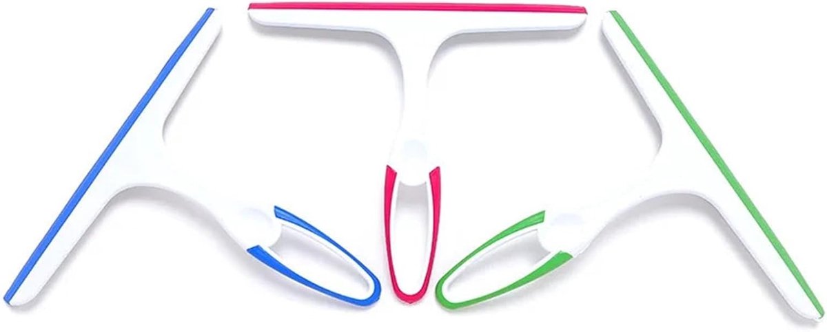 Siliconen Wisser Set - Glas Reiniger - Streeploos Schoonmaken - Krasvrije Reiniging - 3 Stuks - Mix Kleuren