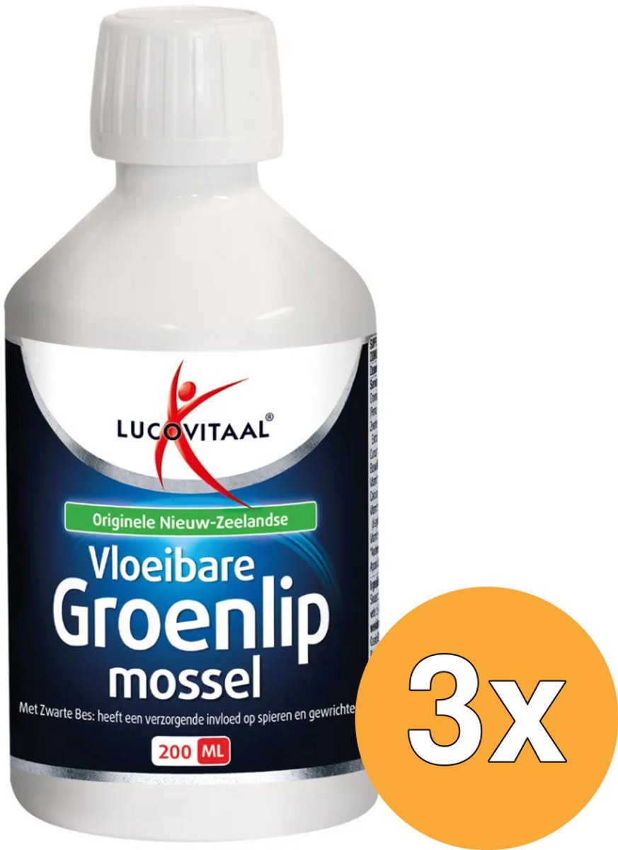 3x Lucovitaal Groenlipmossel Vloeibaar (200 ml)