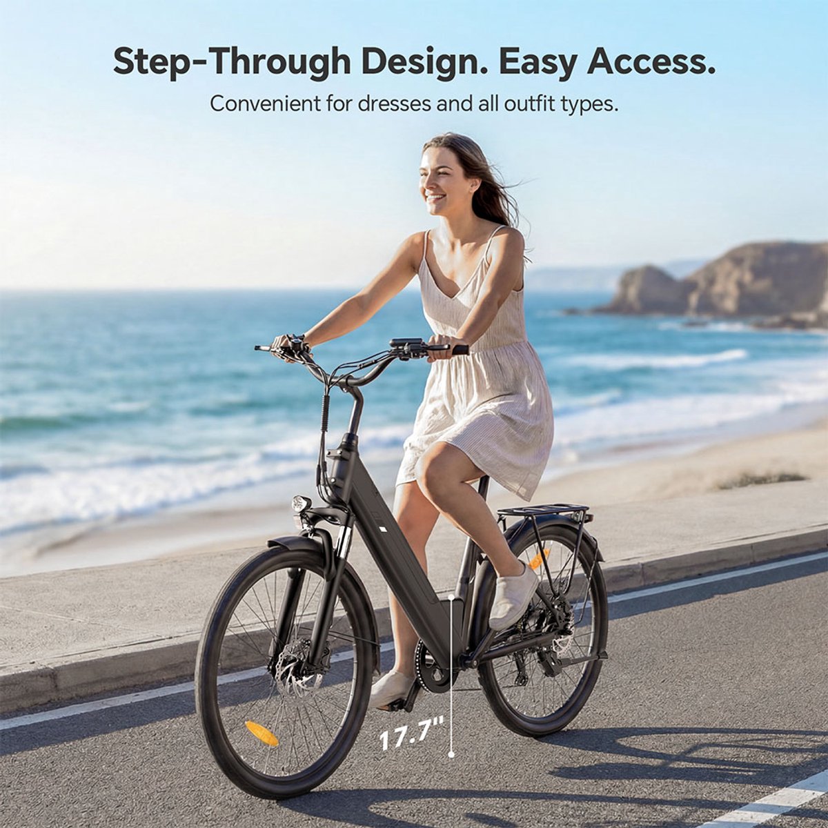 Touroll J1 Pro Elektrische Fiets 36V 15,6Ah 250W - Zwart - Hydraulische Schijfremmen - 100km Bereik - 7 Versnellingen Shimano - afbeelding 3