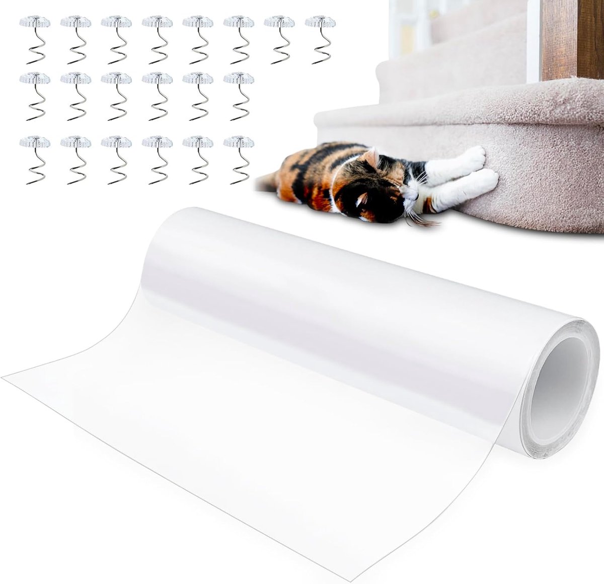 Krasbescherming voor bank, kat, 3 m (21 cm x 3 m), bankbescherming, katten, anti-kras-folie, bank, wanddecoratie, deur, kattenkrasbescherming, krasfolie, zelfklevend, krasbeschermingsfolie