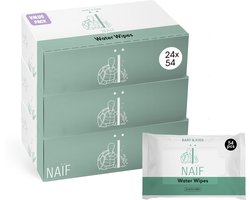 Naïf Plasticvrije Billendoekjes Water - 1296 doekjes (24 x 54 doekjes) - 24 stuks