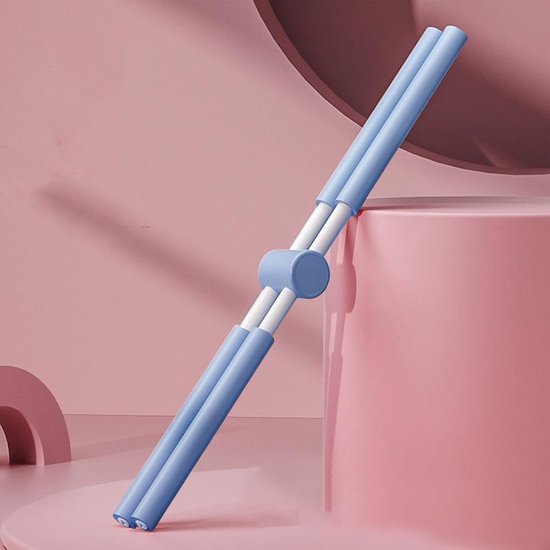 Yoga Stick - Pilates Stok - Houding Verbeteren - Verstelbare Pasvorm - 76 cm - Blauw van Chibaa — afbeelding 5