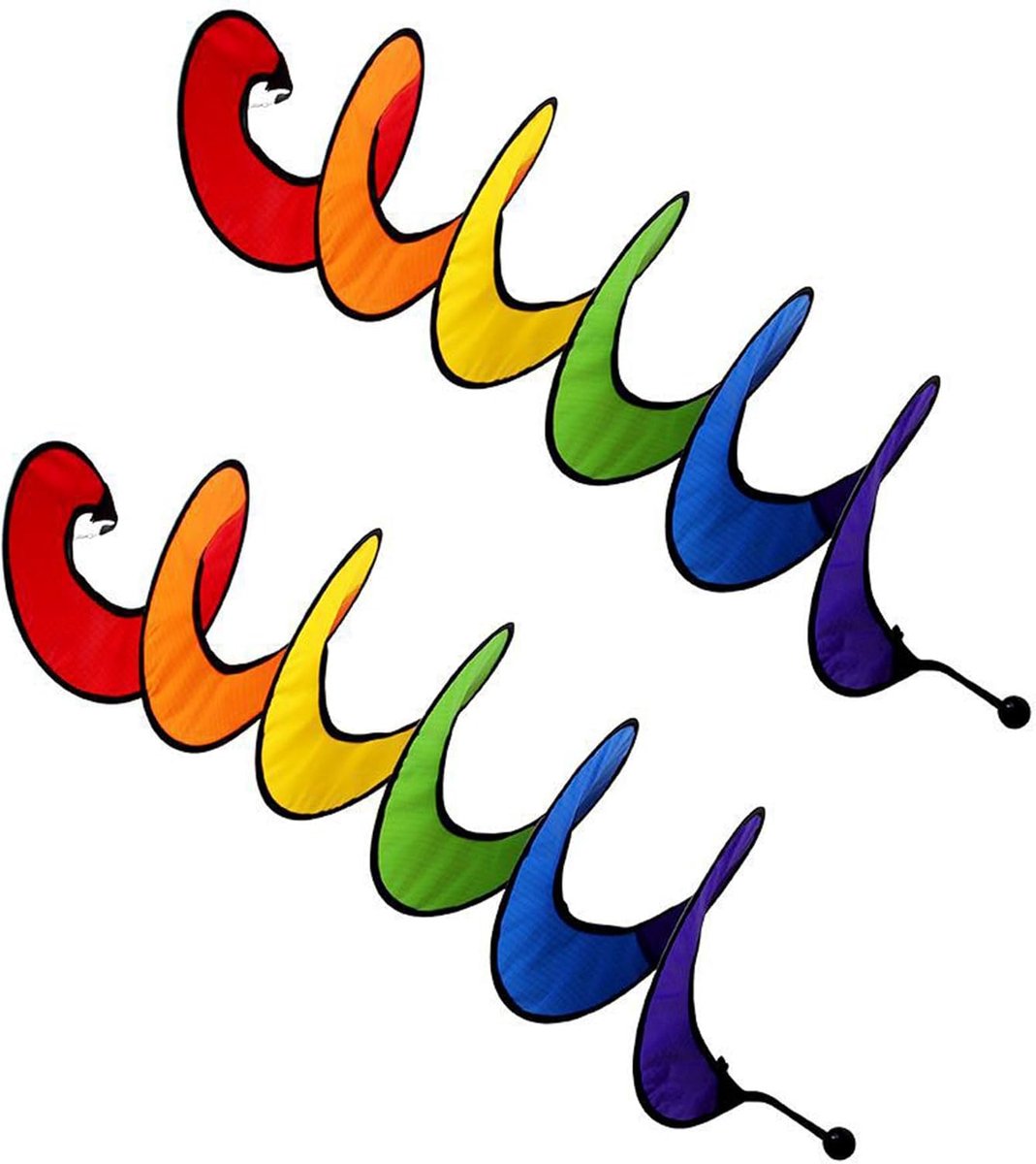 2 stuks regenboogspiraal, windmolen, spiraalwindmolen, spiraal, regenboog, uv-bescherming en weerbestendig, kleurrijke tuindecoratie