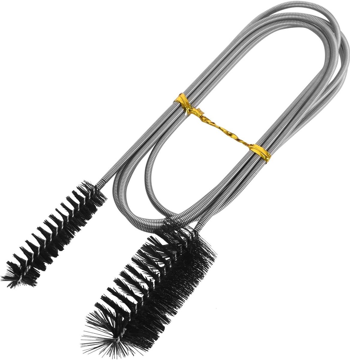 155 cm lange buisreiniger, flexibele reinigingsborstel van nylon en roestvrij staal, flexibele buisreinigingsborstel voor het reinigen van de binnenkant van buizen met kleine openingen, zwart