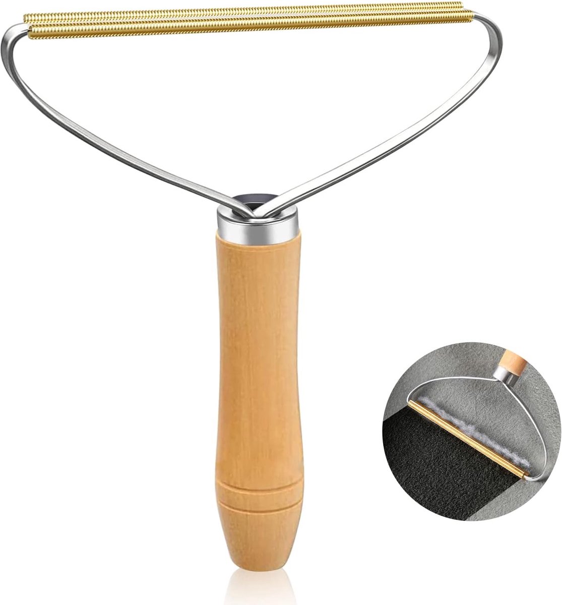Draagbare Pluisverwijderaar, Dubbele Tapijtschraper, Handmatig Borstelgereedschap (1 stuks)